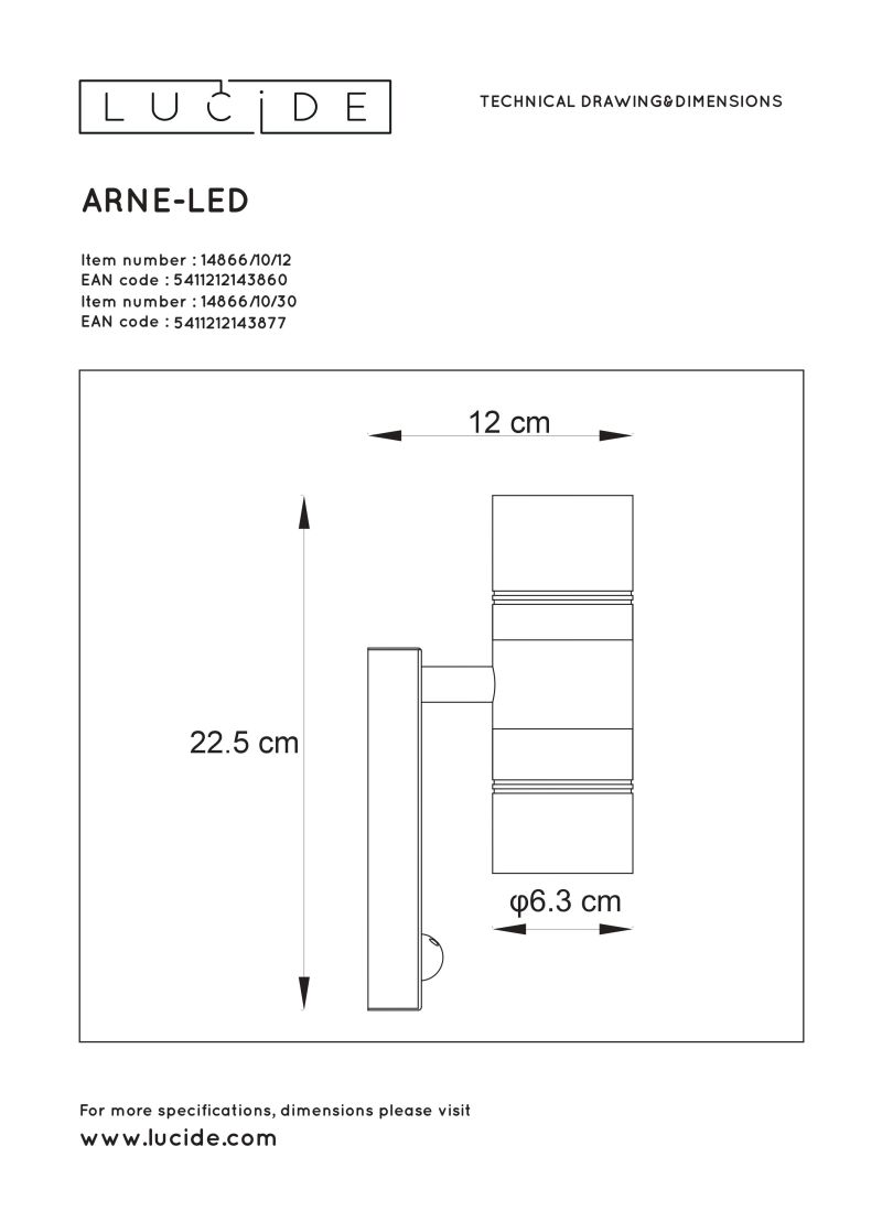ARNE-LED - Nástenné svietidlo +IR - 2xGU10/5W 2700K old 14866/22/12